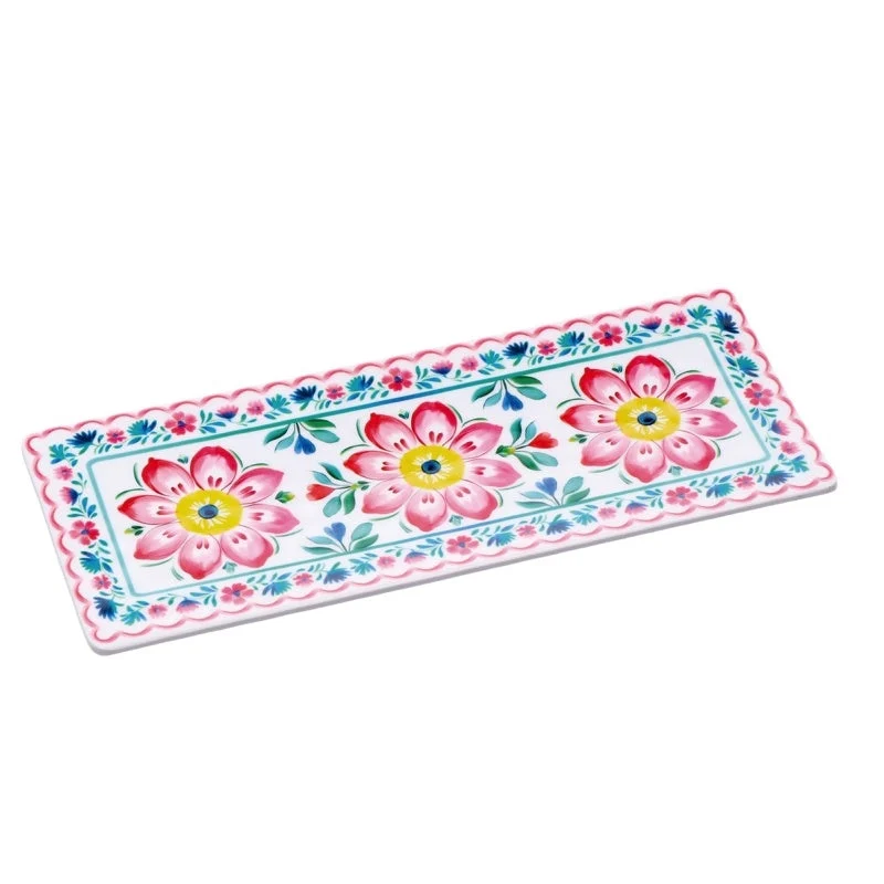 Ad Trend Vassoio Rettangolare Glen in Melamina 27 x 11 Cm H 2 Cm Multicolor
