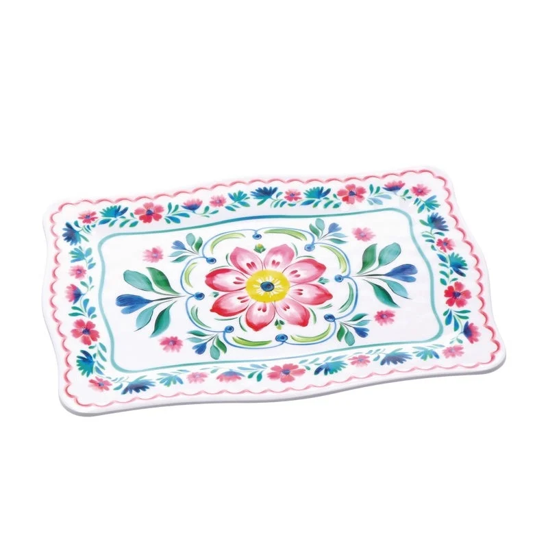 Ad Trend Vassoio Rettangolare Glen in Melamina 30 x 21 Cm H 2 Cm Multicolor