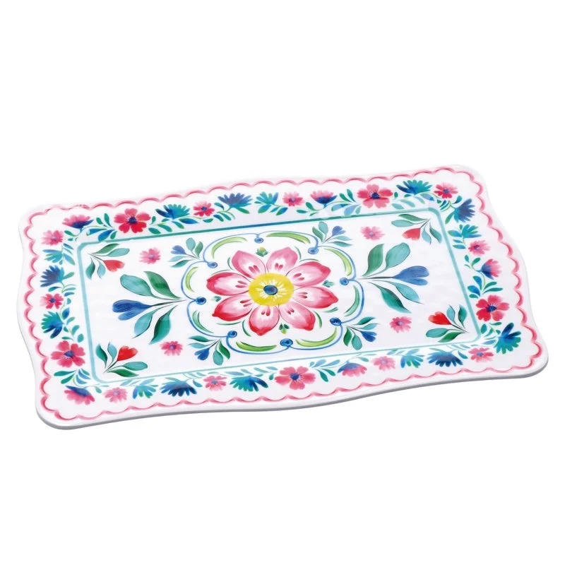 Ad Trend Vassoio Rettangolare Glen in Melamina 36 x 23 Cm H 2 Cm Multicolor