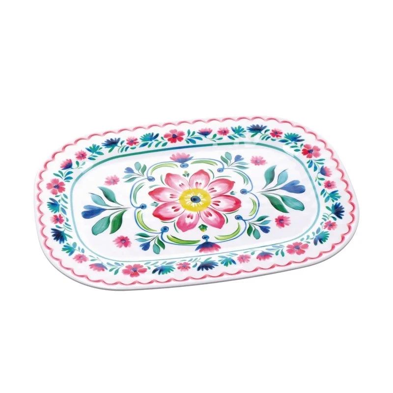 Ad Trend Vassoio Rettangolare Glen in Melamina 43 x 32 Cm H 2 Cm Multicolor