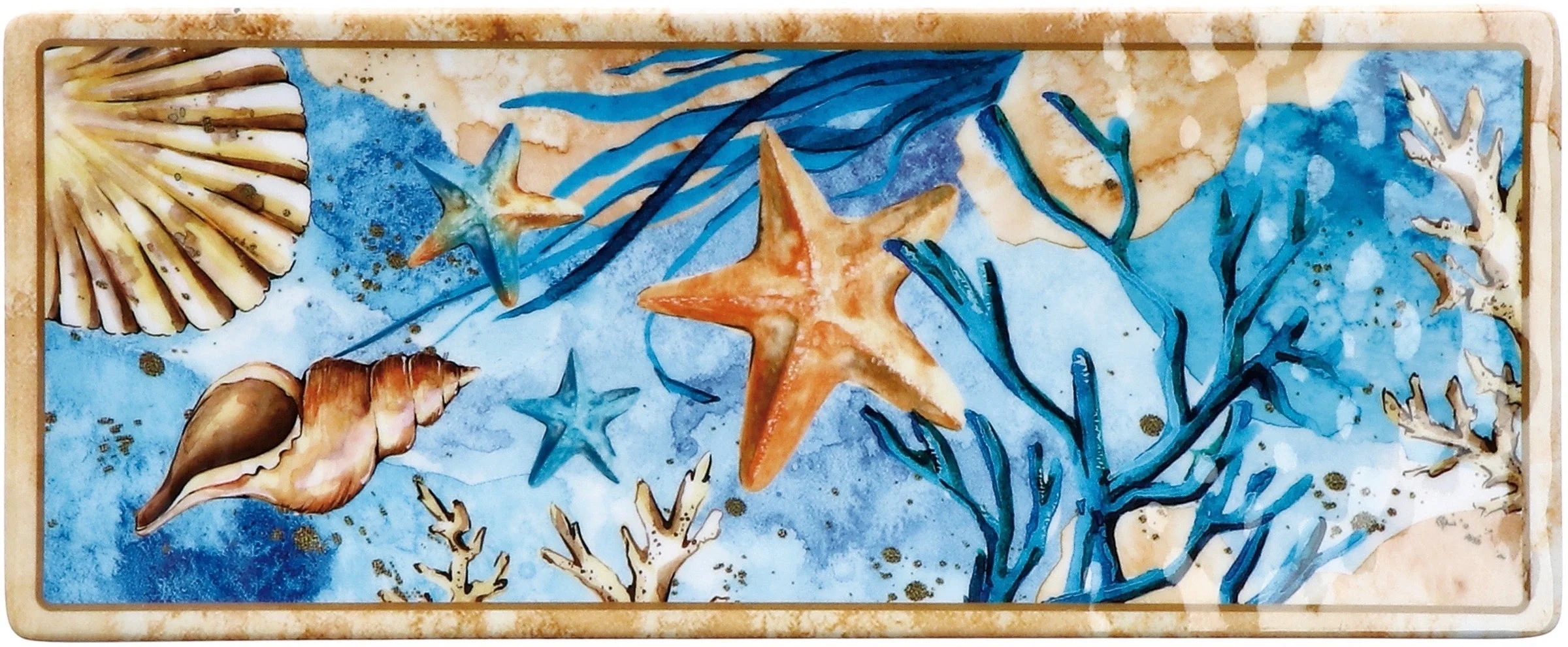 Ad Trend Vassoio Rettangolare Melamina Alyssa 27 x 11 Cm H 2 Cm Blu 1 Pz