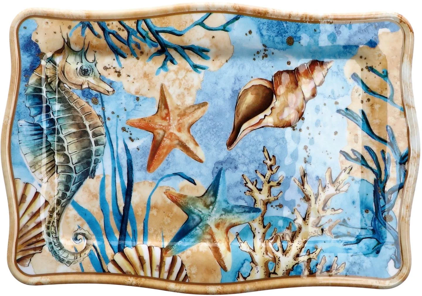 Ad Trend Vassoio Rettangolare Melamina Alyssa 30 x 12 Cm H 2 Cm Blu 1 Pz