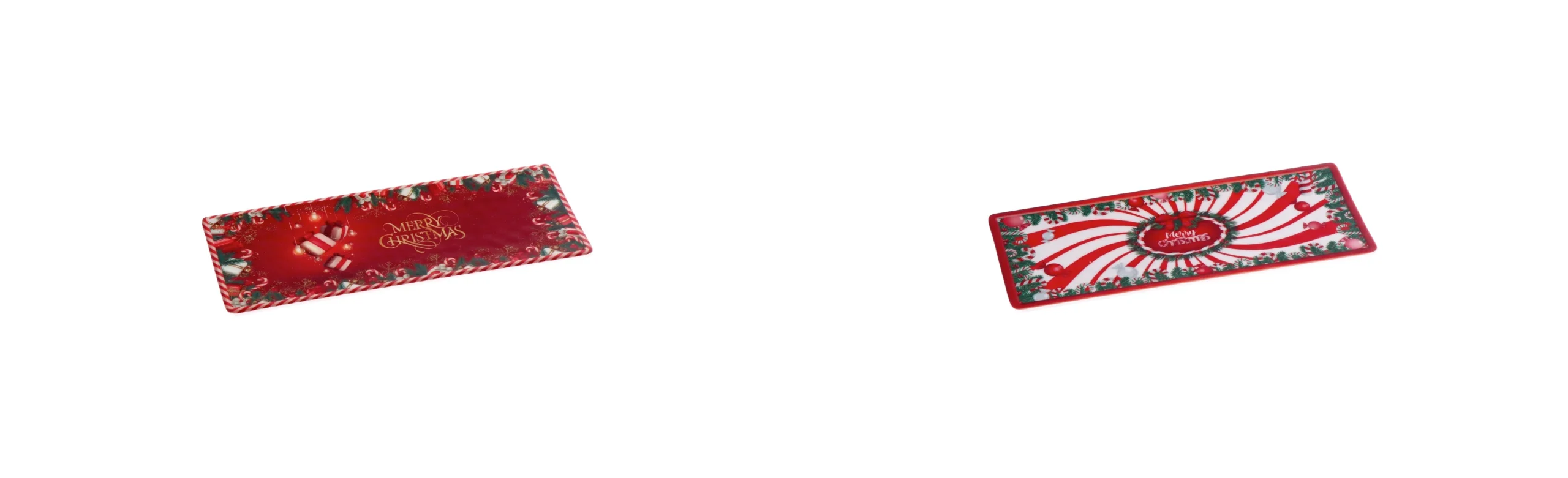 Ad Trend Vassoio Rettangolare Decoro Natale  Melamina Ass. 27 x 11 Cm H 1,5 Cm Rosso 1 Pz