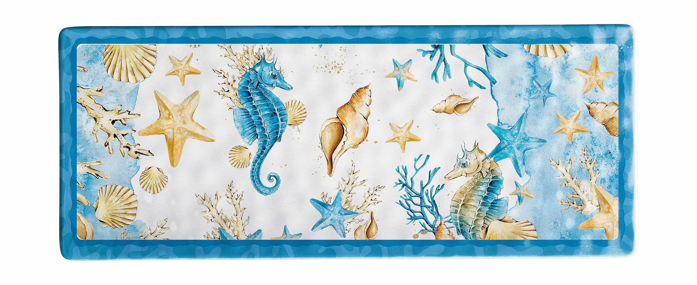 Ad Trend Vassoio Rettangolare Melamina Shell 27 x 11 x 2 Cm Blu 1 Pz