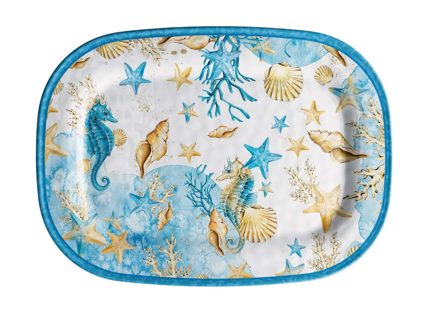 Ad Trend Vassoio Rettangolare Melamina Shell 43 x 332 x 2 Cm Blu 1 Pz