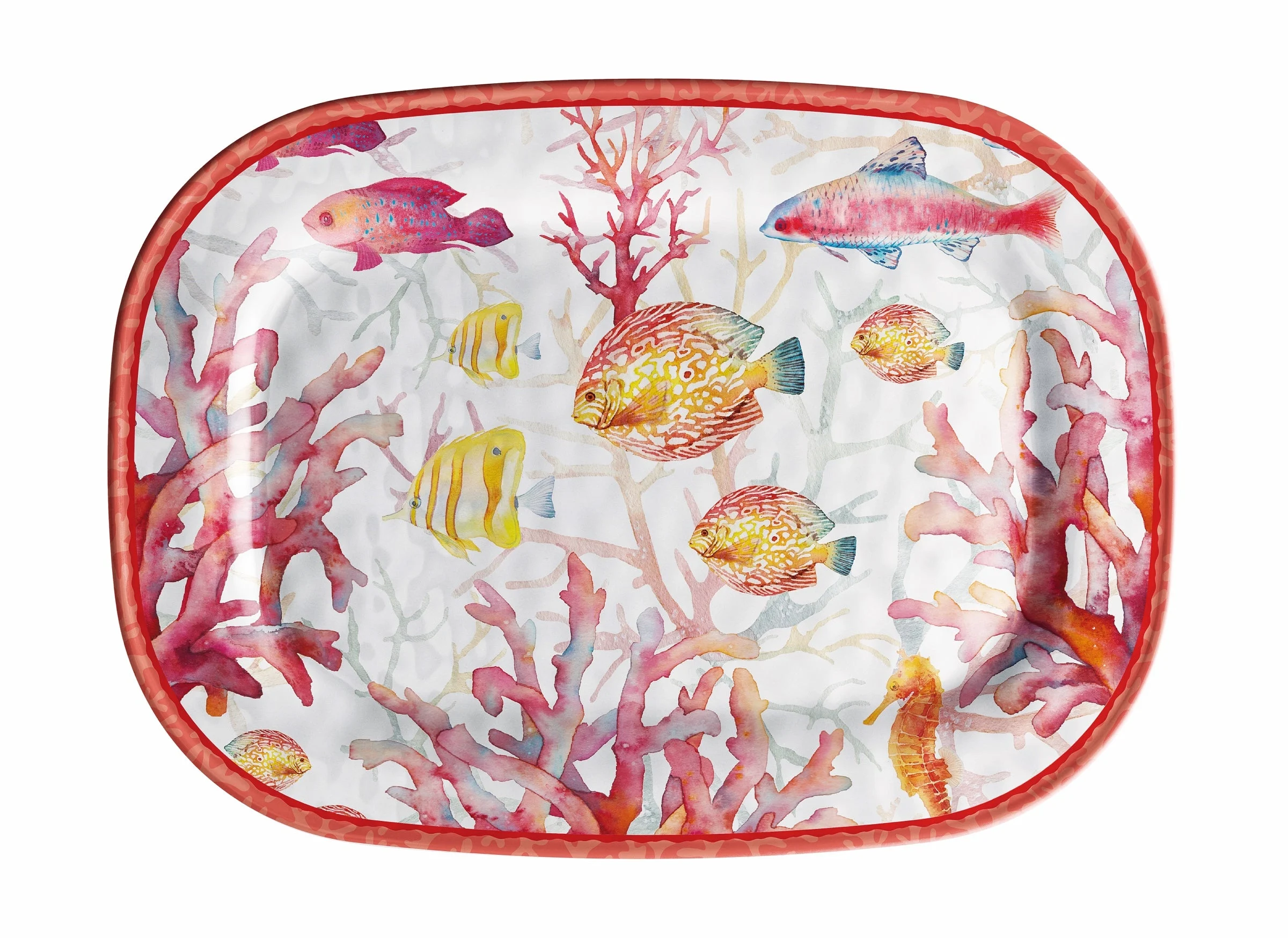 Ad Trend Vassoio Rettangolare Melamina Shell 43 x 332 x 2 Cm Rosso 1 Pz