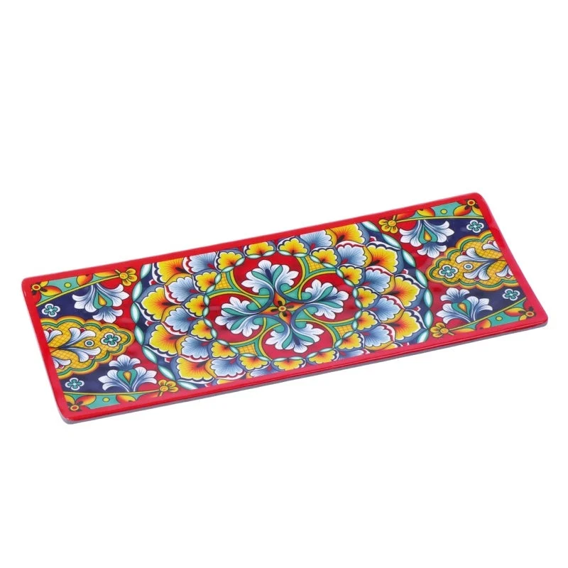 Ad Trend Vassoio Rettangolare Rian in Melamina 27 x 11 Cm H 2 Cm Rosso Blu