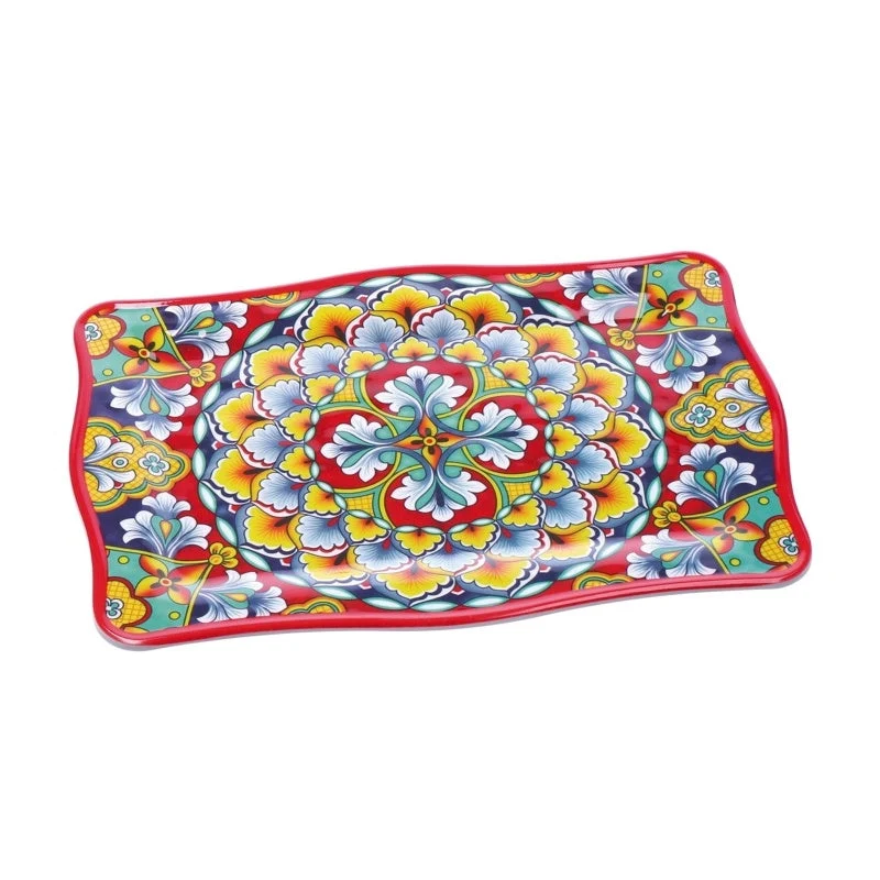 Ad Trend Vassoio Rettangolare Rian in Melamina 30 x 21 Cm H 2 Cm Rosso Blu