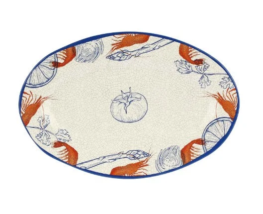 ROSE & TULIPANI Vassoio Ovale Ocean Life Melamina 45 x 30 Cm