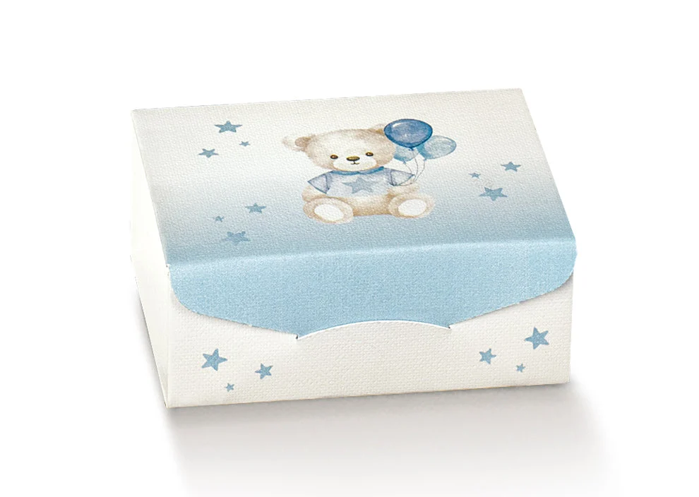 Scotton Gift Scatola Portaconfetti 70 x 70 x 30 Mm Babby Orsetto Azzurro 10 Pz