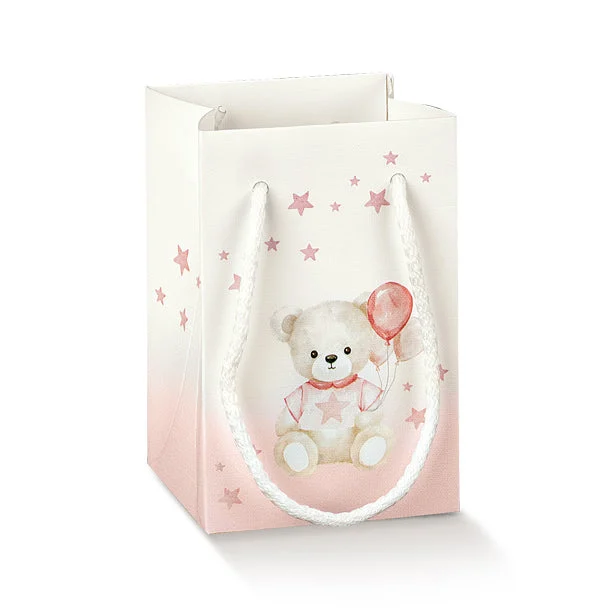 Scotton Shopper Carta Baby Orsetto 90 x 90 x 140 Mm Rosa 10 Pz
