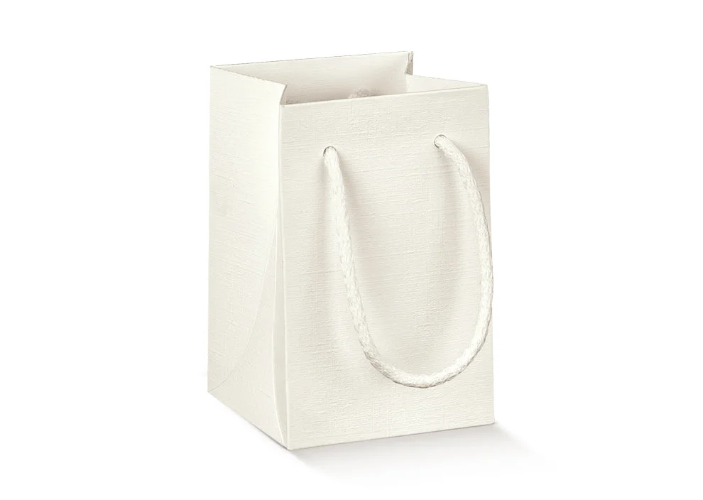 Scotton Shopper con Cordino 110 x 110 x 170 Mm Fibra Bianco 10 Pz