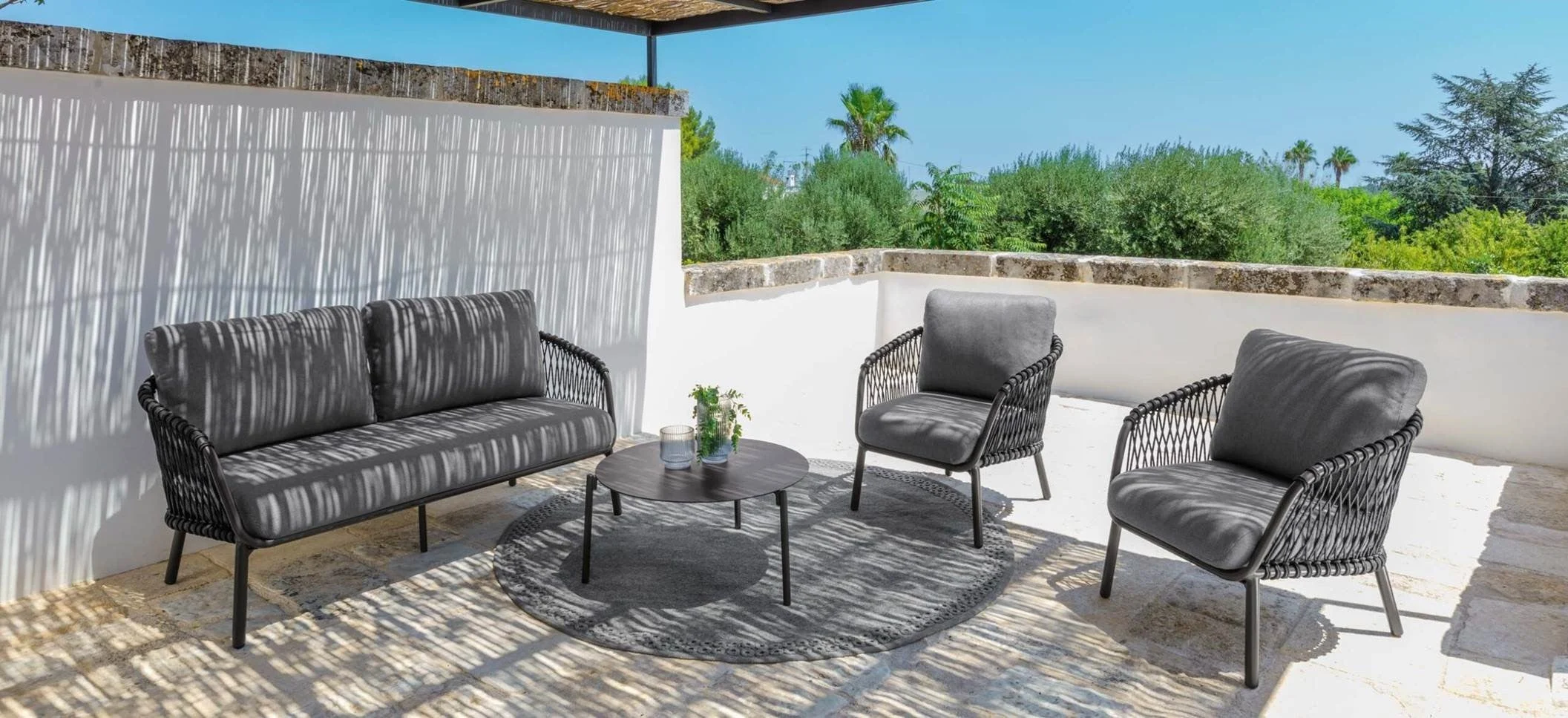 Talenti Salotto Abel Divanetto, Tavolo e  2 Poltrone Living