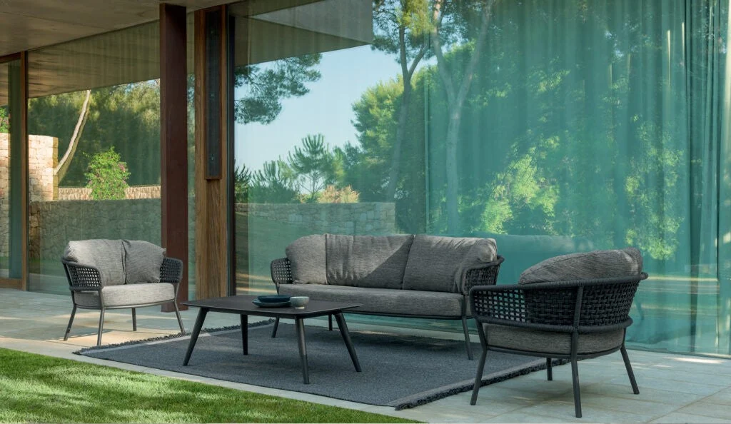 Talenti Salotto Moon Divanetto, 2 Poltrone e Tavolo Carbon