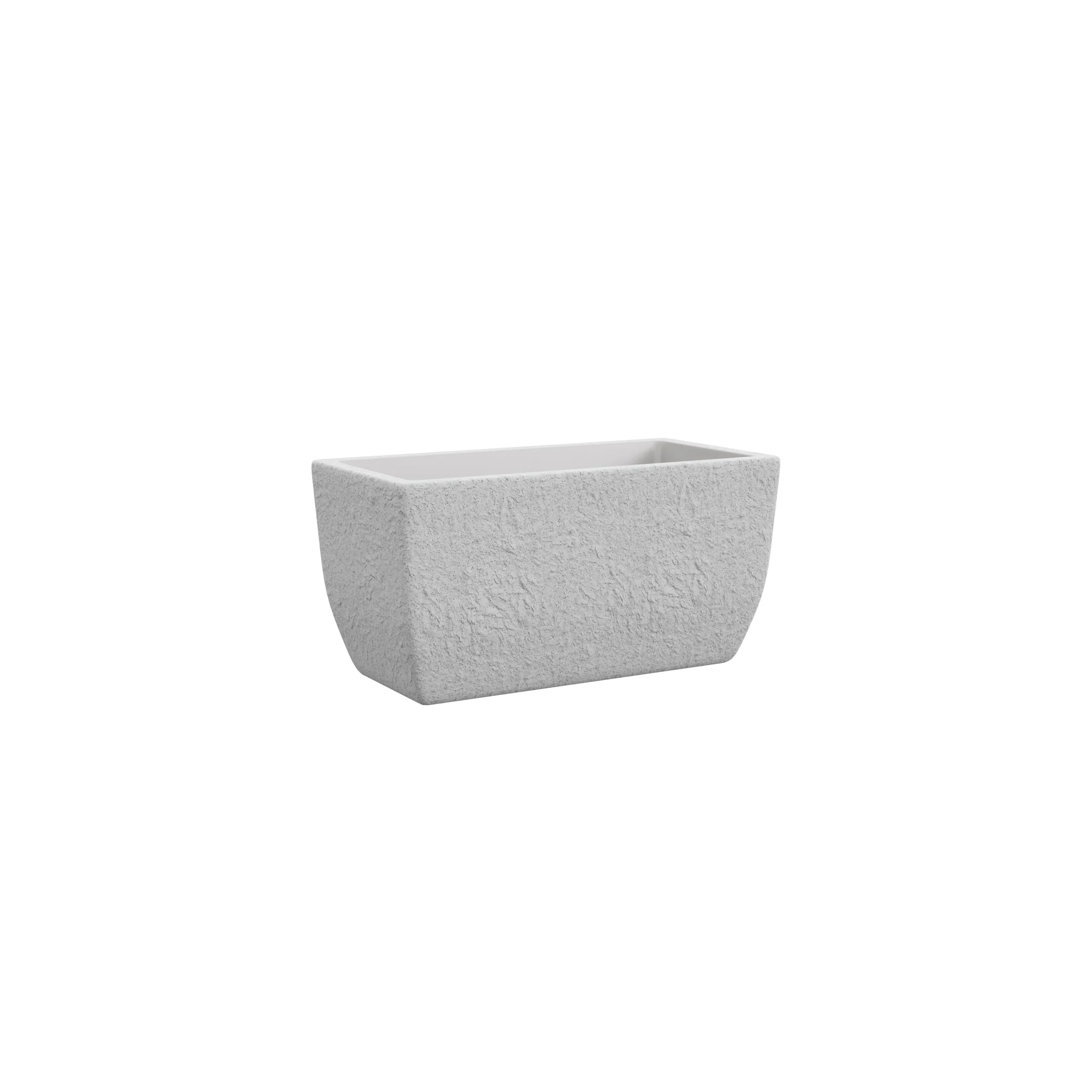 TeraPlast Fioriera Petram Bianco Effetto Pietra 80×42 cm