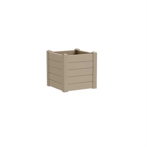 TeraPlast Fioriera Trama 001 Almond Beige Resina 42×42 H 40 cm