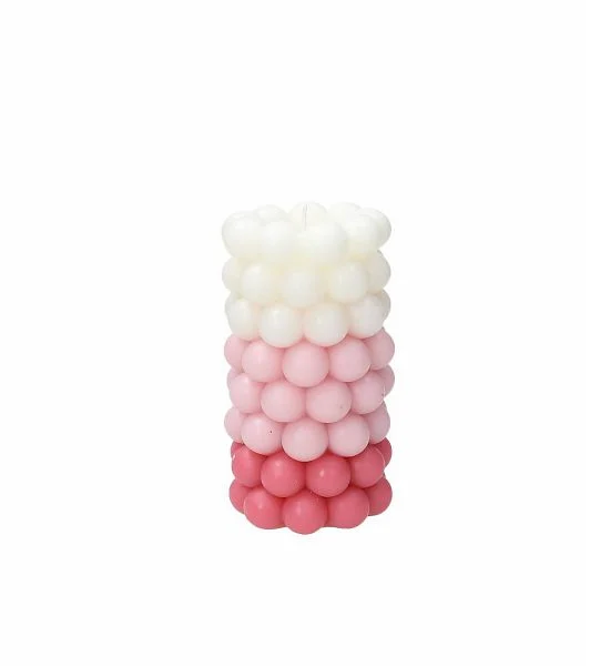 Tognana Candela Cilindro Lux Bubble H 15 Cm Rosa