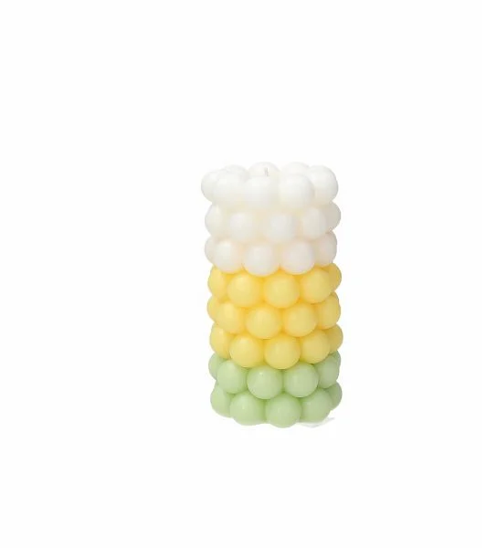 Tognana Candela Cilindro Lux Bubble H 15 Cm Verde