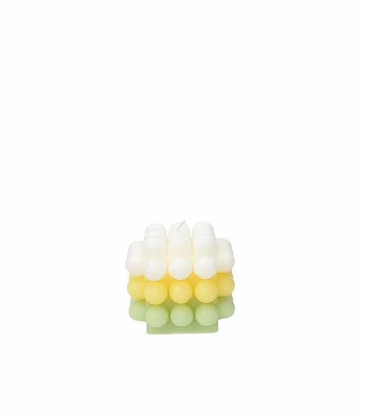 Tognana Candela Cilindro Lux Bubble H 8 Cm Verde
