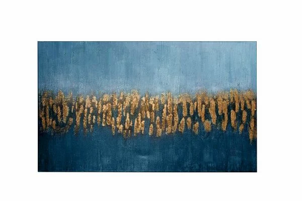 Tognana Quadro 150 x 3,5 x 90 Cm Home Decor Brush Blu Gold