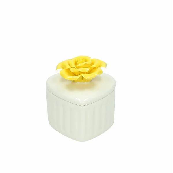 Tognana Scatola Cuore con Rosa 8 Cm Petit Giallo