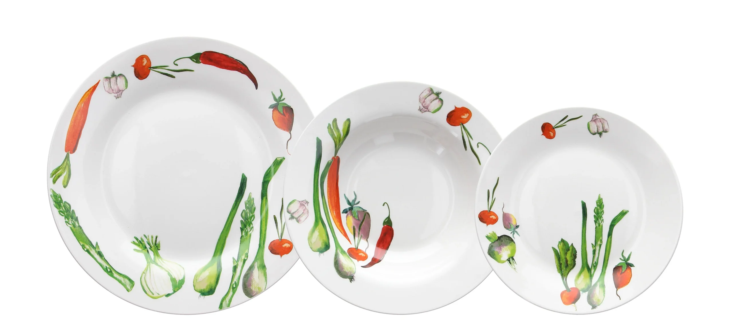 Tognana Servizio Tavola Atollo Ortolana 18 Pz Porcellana Multicolor