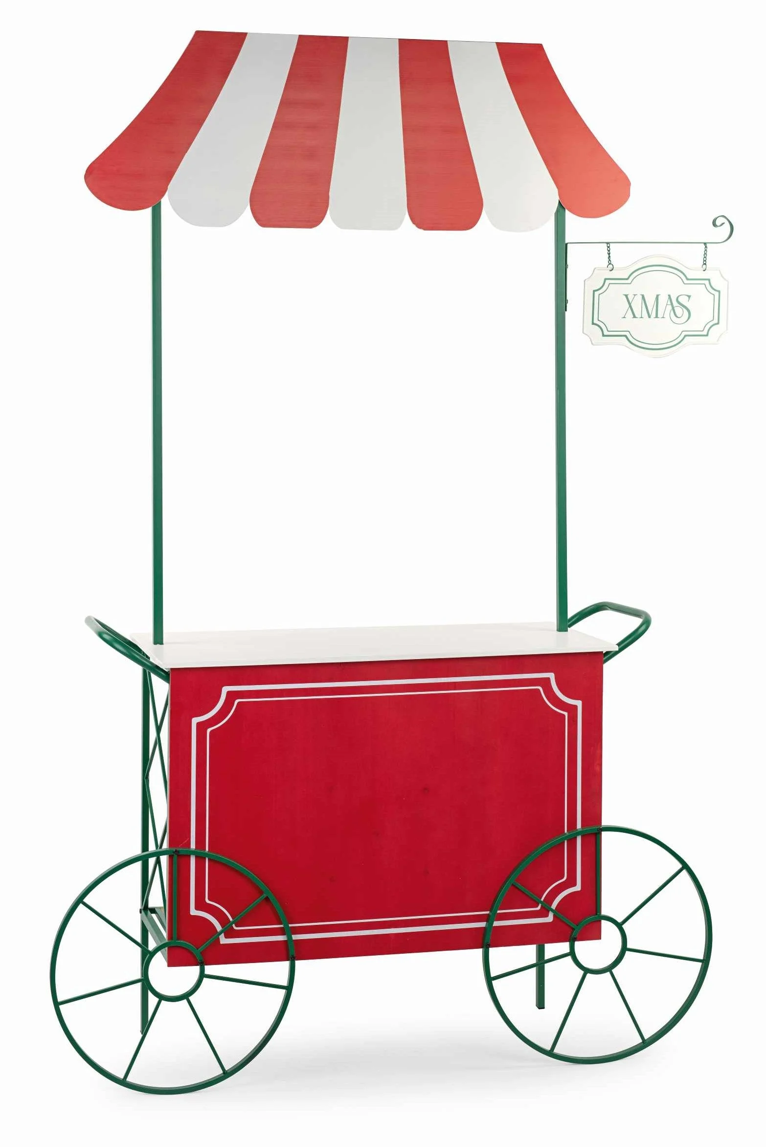 Tono Su Tono Carretto di Natale 1490 x 390 x 2130 Mm Rosso Verde XMas