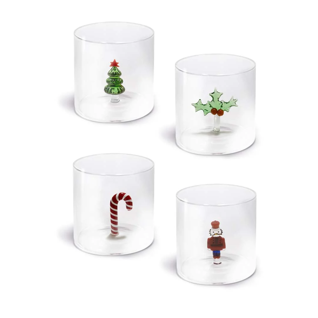 WD LifeStyle Bicchiere Vetro Borosilicato Cc 250 ml Decoro Natalizio Asssortito 1 Pz