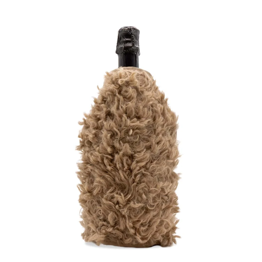 WD LifeStyle Glacette con Pelliccia Decorativa Colore Beige