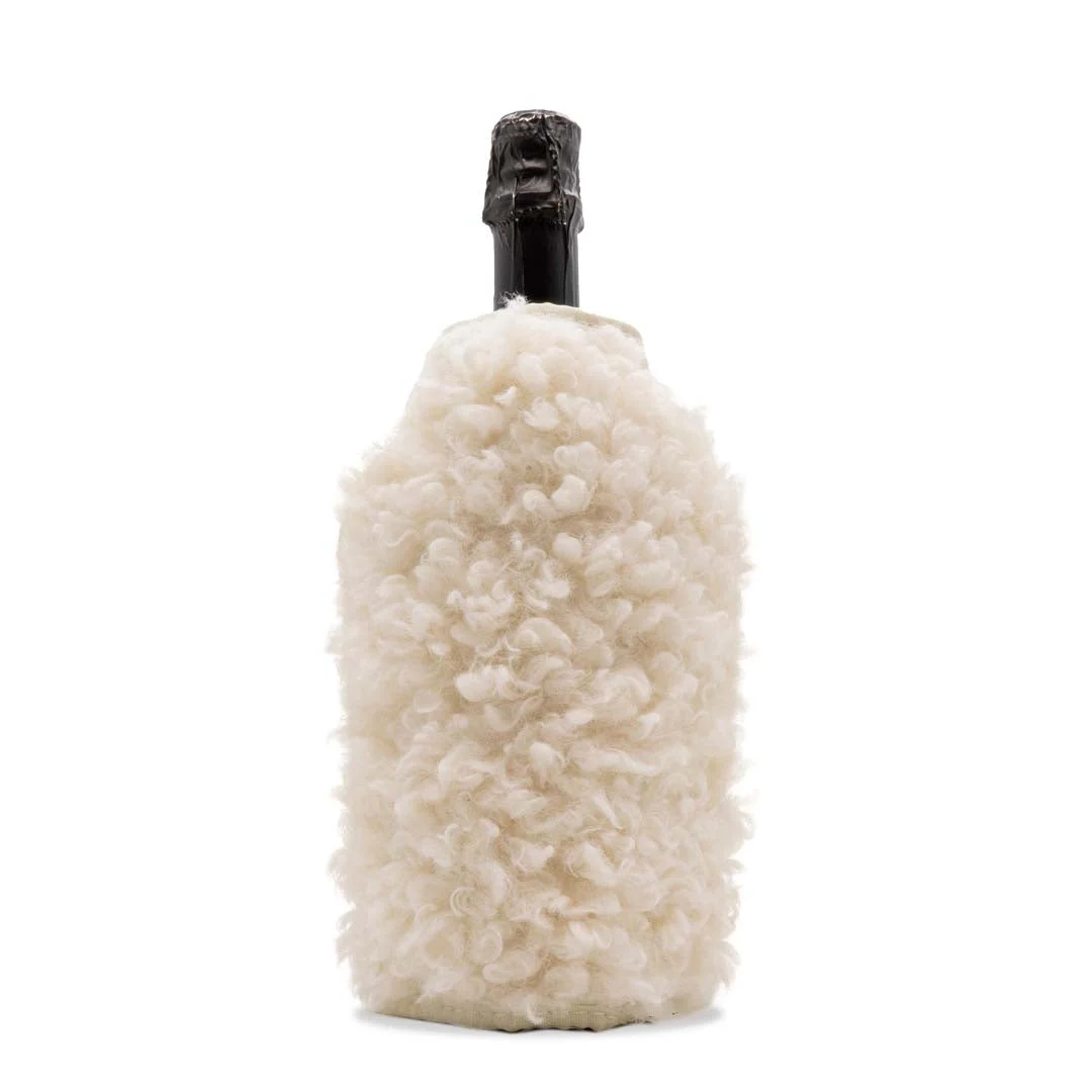 WD LifeStyle Glacette con Pelliccia Decorativa Colore Bianco