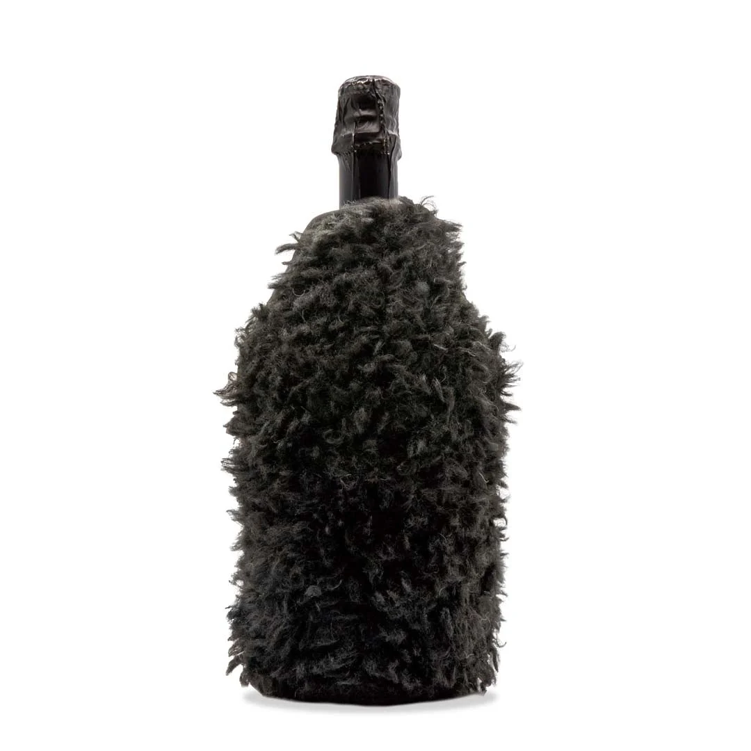 WD LifeStyle Glacette con Pelliccia Decorativa Colore Nero