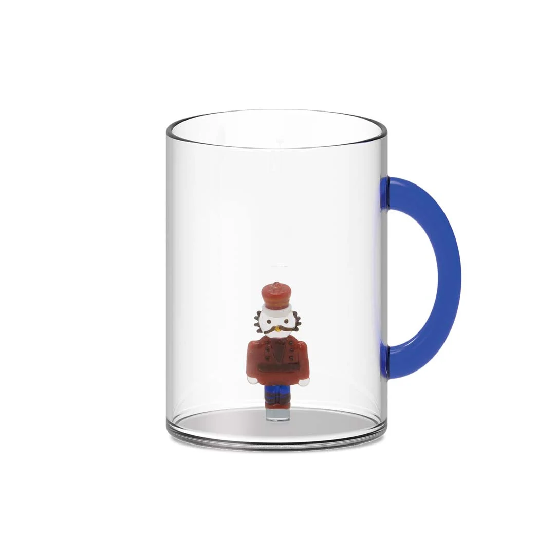 WD LifeStyle Tazza Vetro Borosilicato Cc 420 Ml Decoro Schiaccianoci Natale