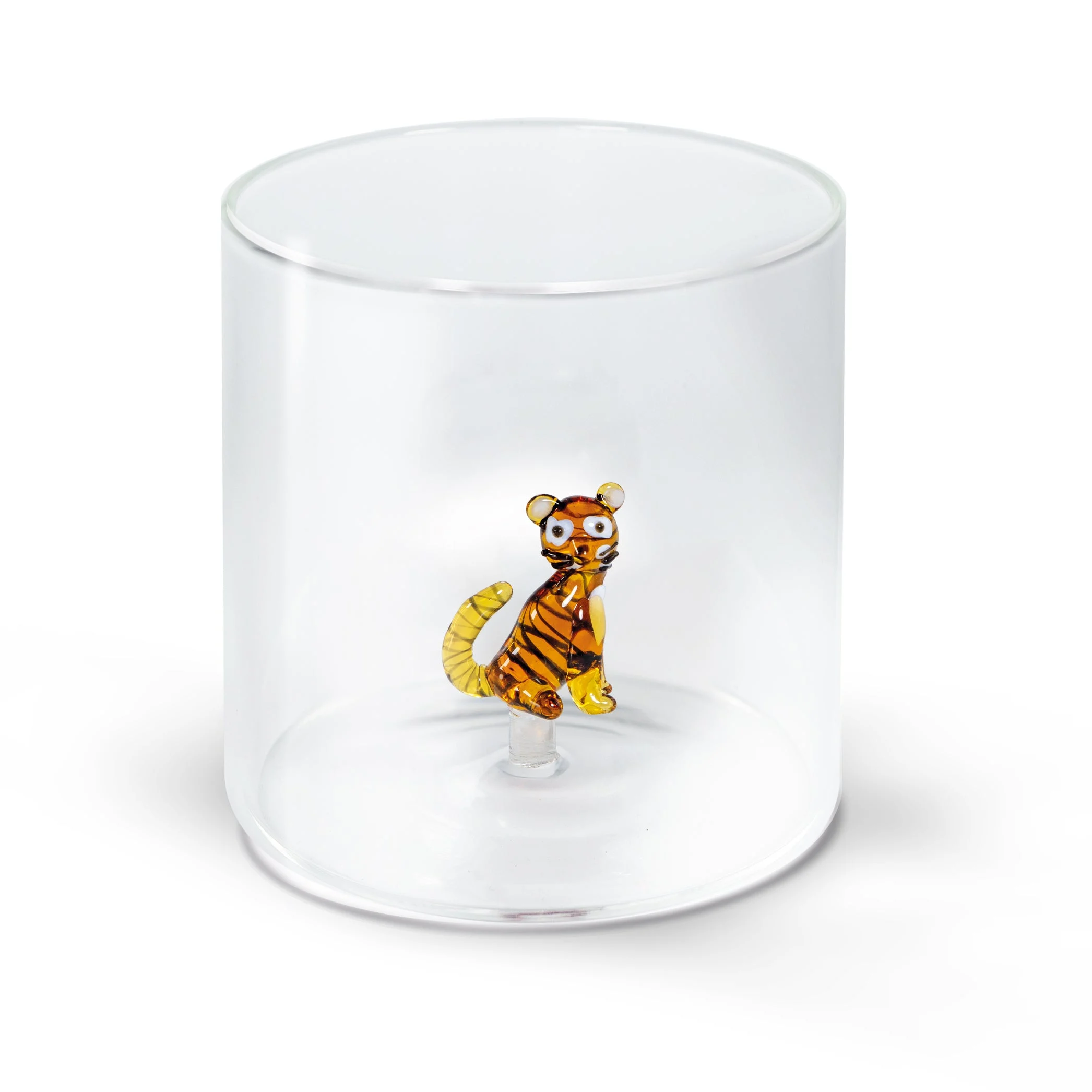 WD LifeStyle Bicchiere Vetro Borosilicato Cc 250 ml Decoro Gatto Tigrato