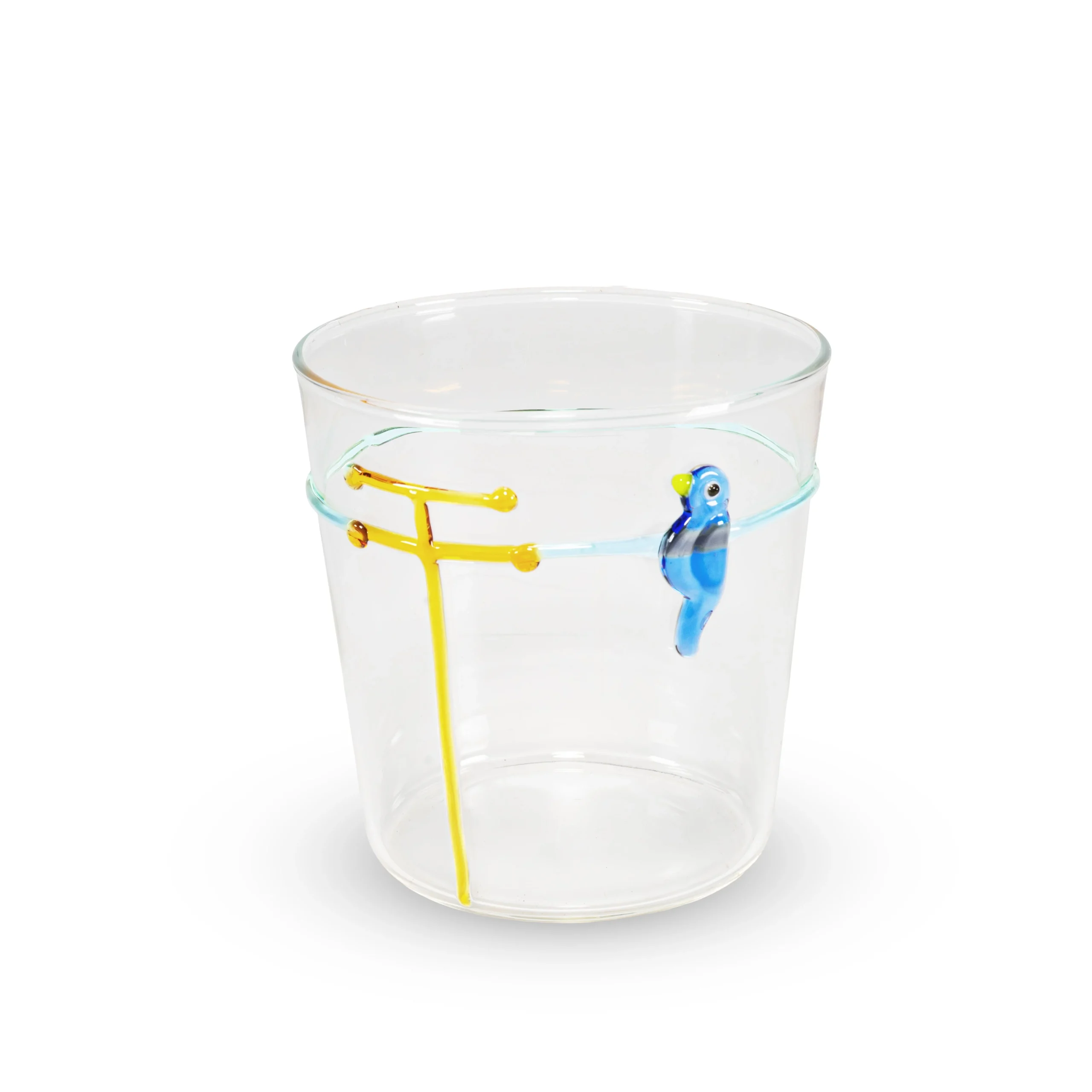 WD LifeStyle Bicchiere Vetro Borosilicato Cc 250 ml Decoro Uccellino