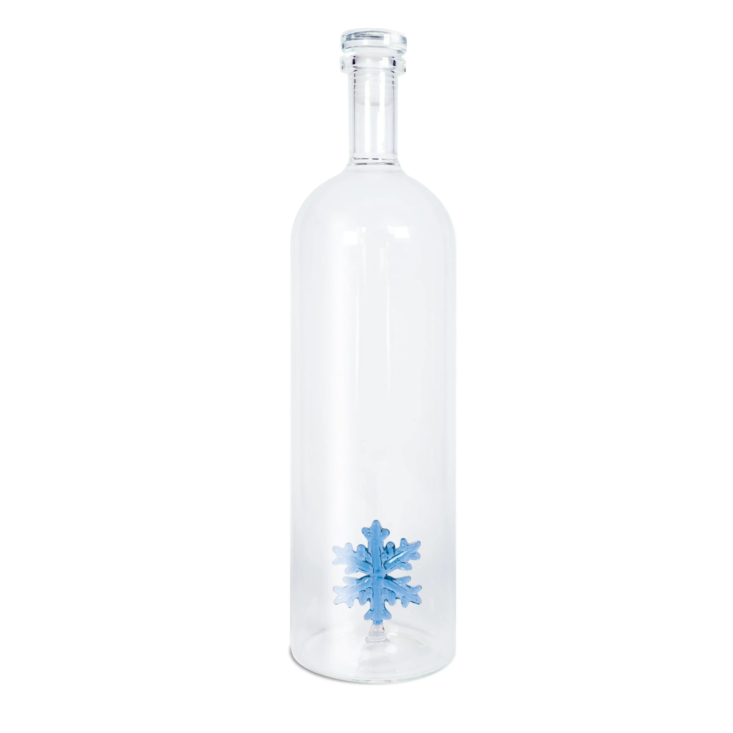 WD LifeStyle Bottiglia Vetro con Tappo Cc 1,2 Lt Fiocco di Neve Natale