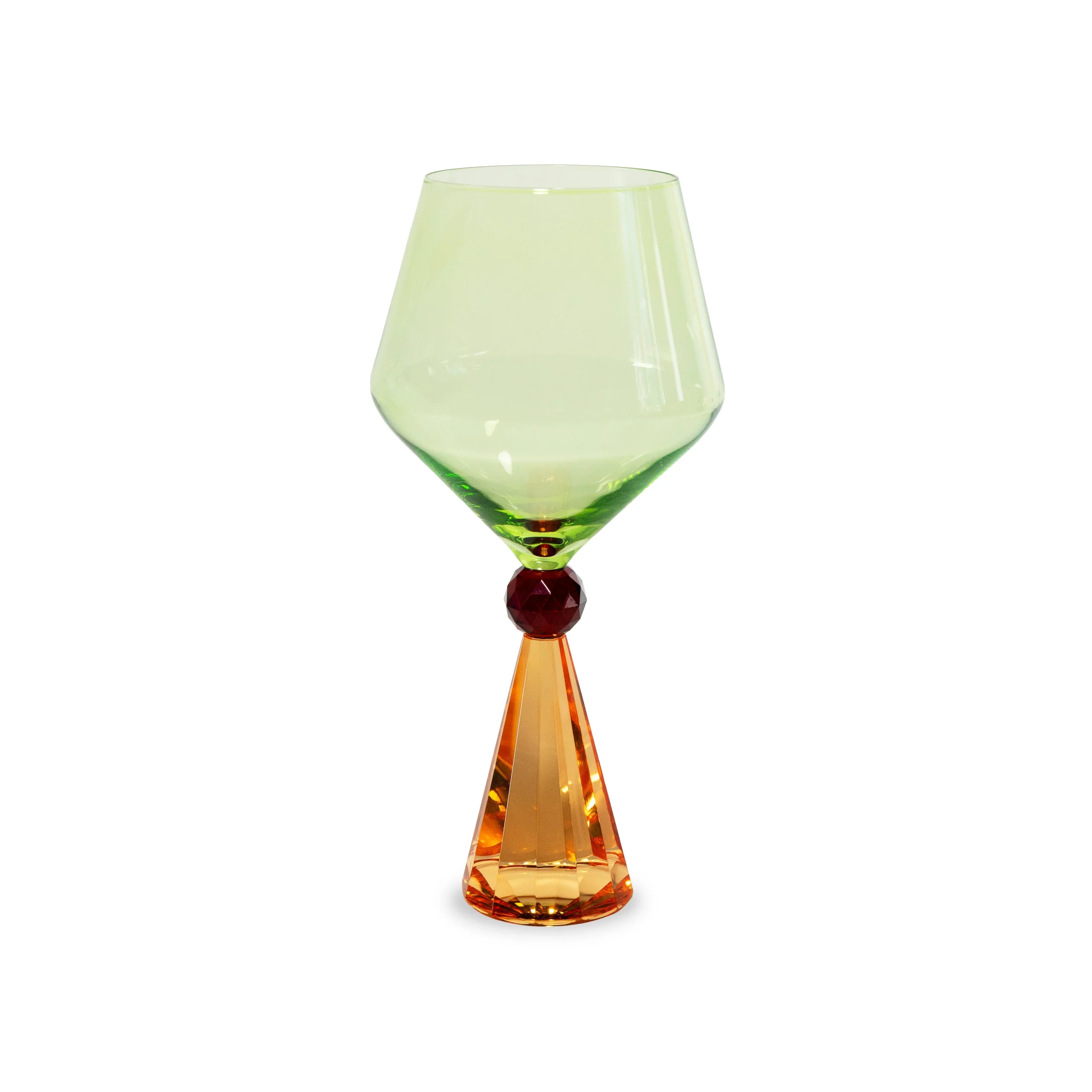 WD LifeStyle Calice per Gin Tonic in Verto Base Effetto Diamante Arancione Verde