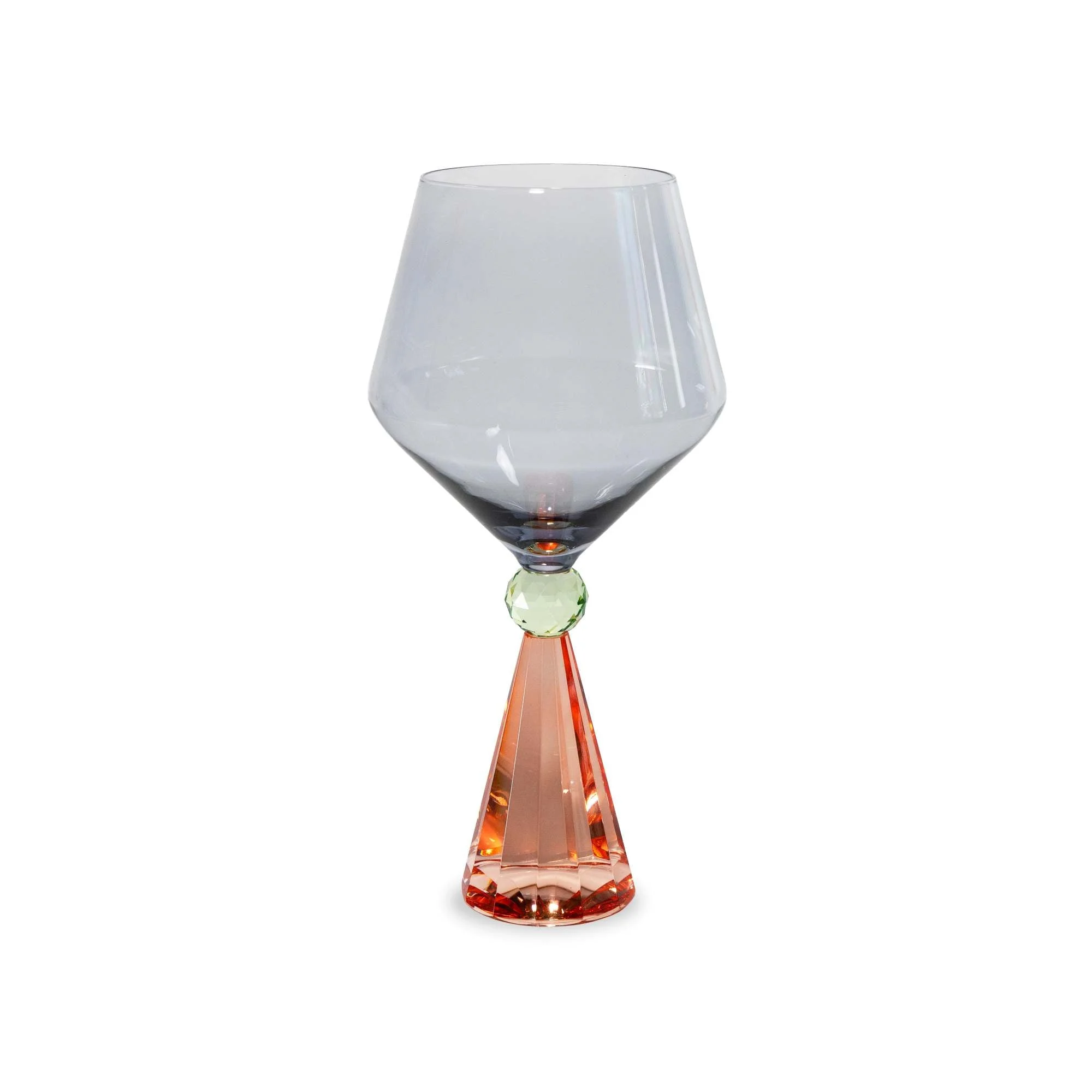 WD LifeStyle Calice per Gin Tonic in Verto Base Effetto Diamante Pesca Grigio