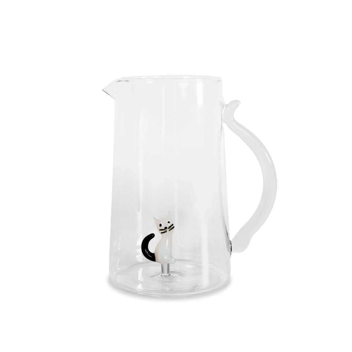 WD LifeStyle Caraffa Vetro Borosilicato Cc 1,5 Lt Decoro Gatto