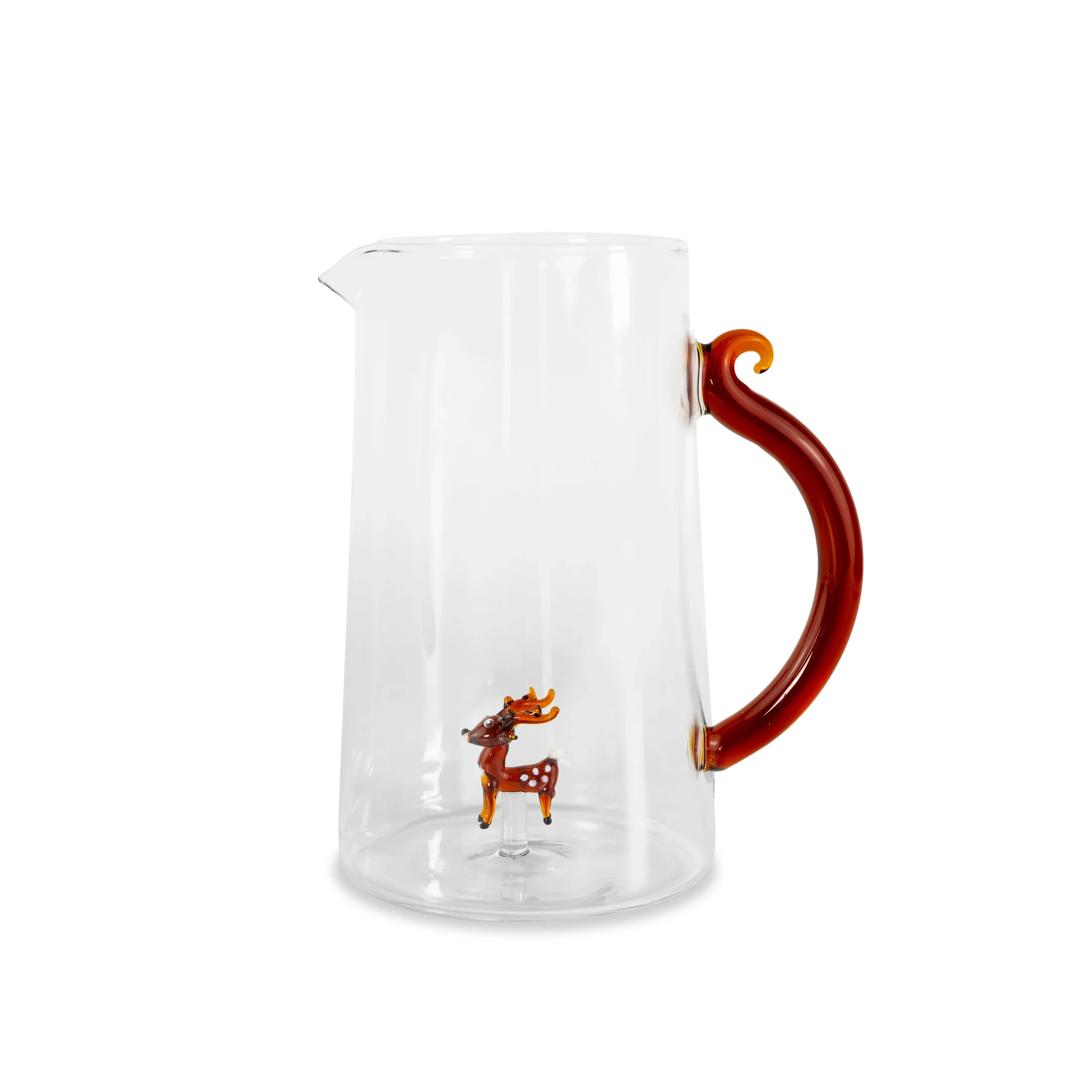 WD LifeStyle Caraffa Vetro Borosilicato Cc 1,5 Lt Decoro Renna Natale