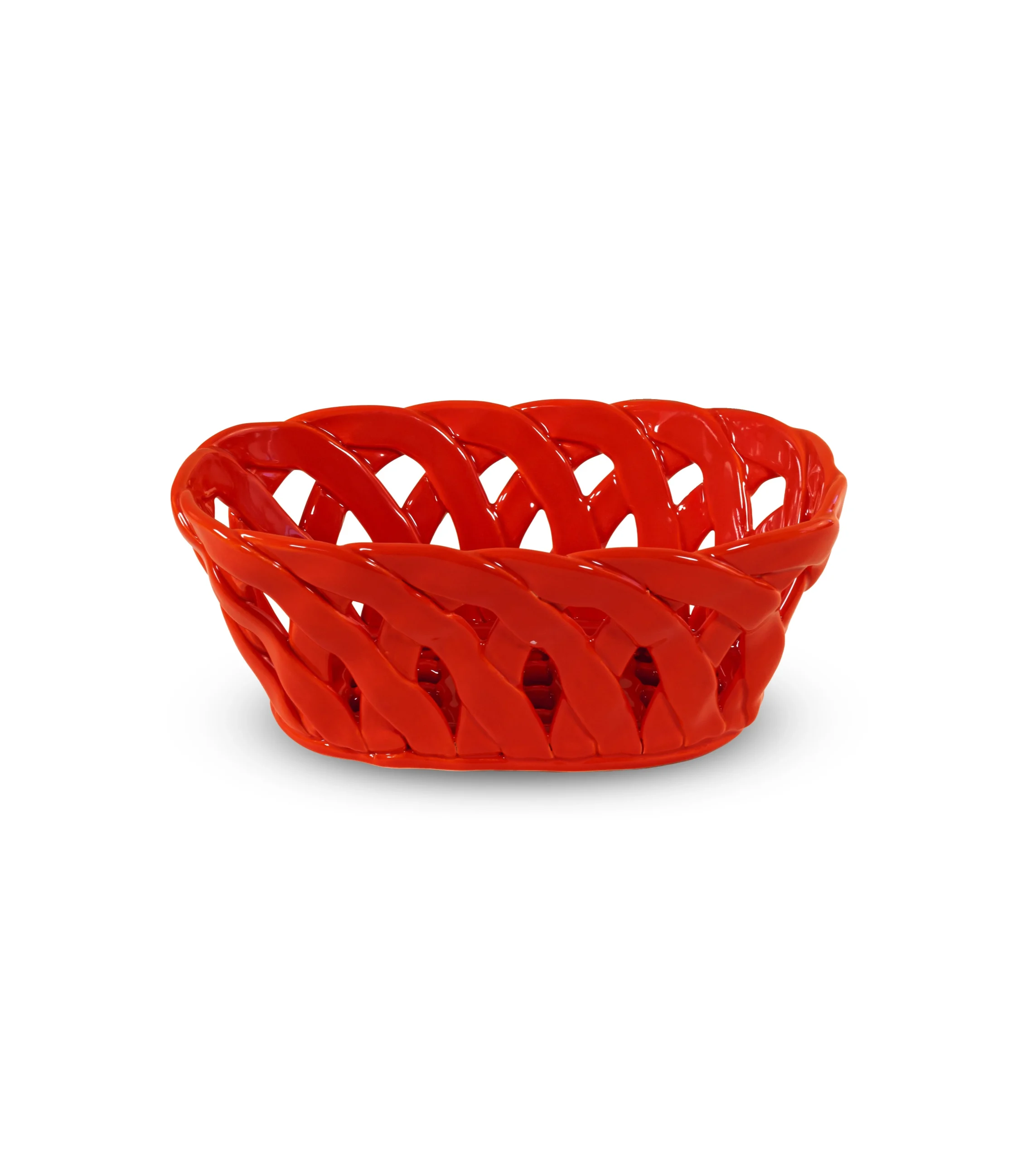 WD LifeStyle Cestino Centrotavola in Stoneware Rosso