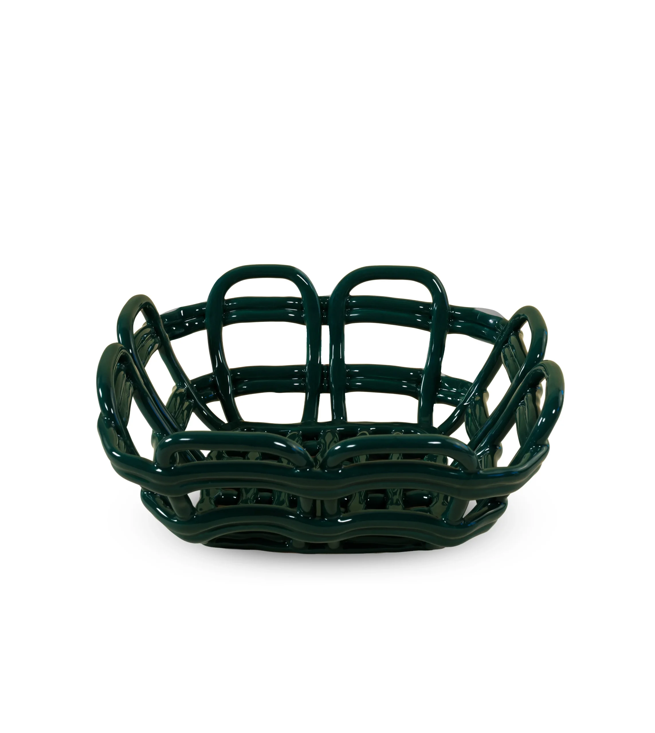 WD LifeStyle Cestino Centrotavola in Stoneware Verde