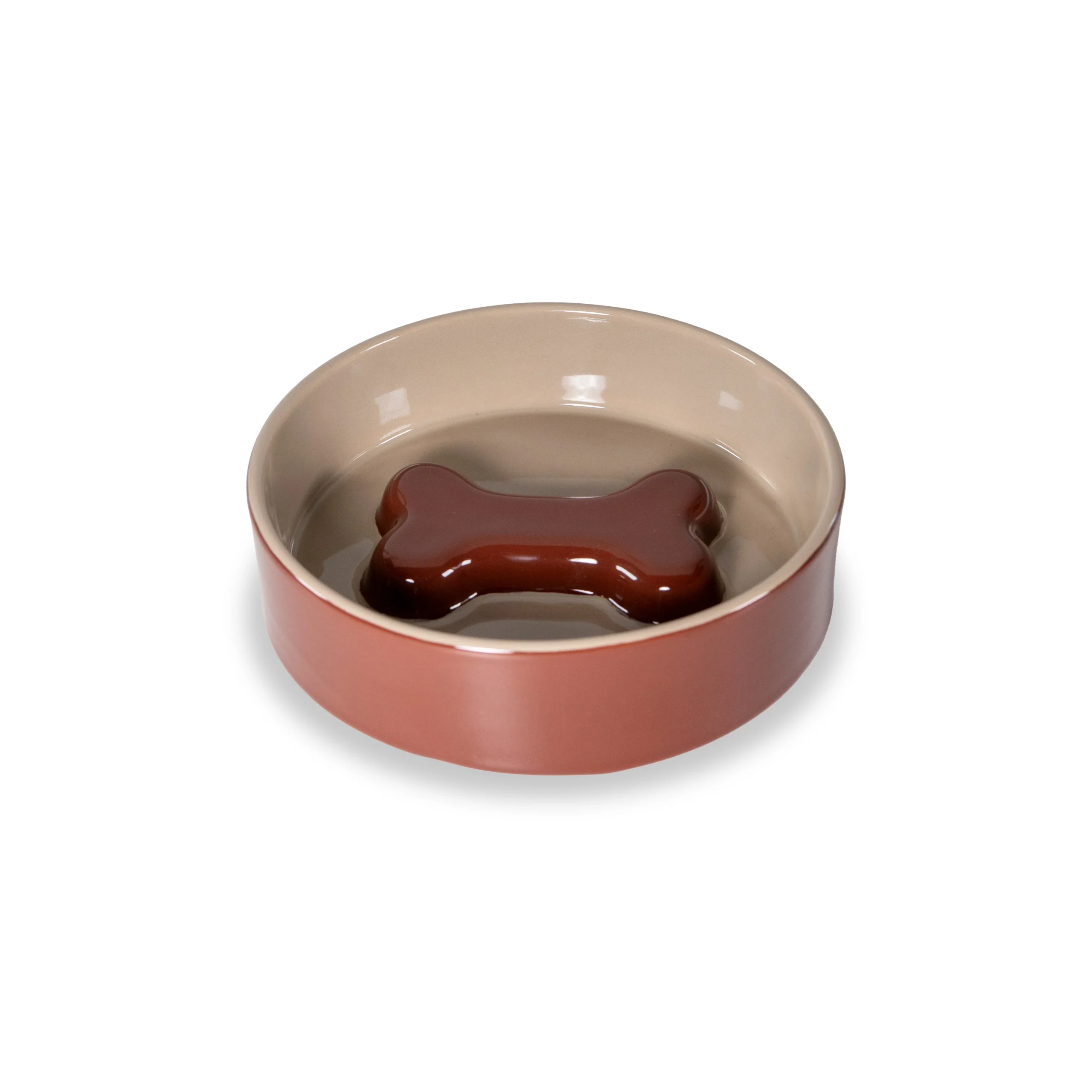 WD LifeStyle Ciotola Osso Dog D 16 Cm Marrone Beige