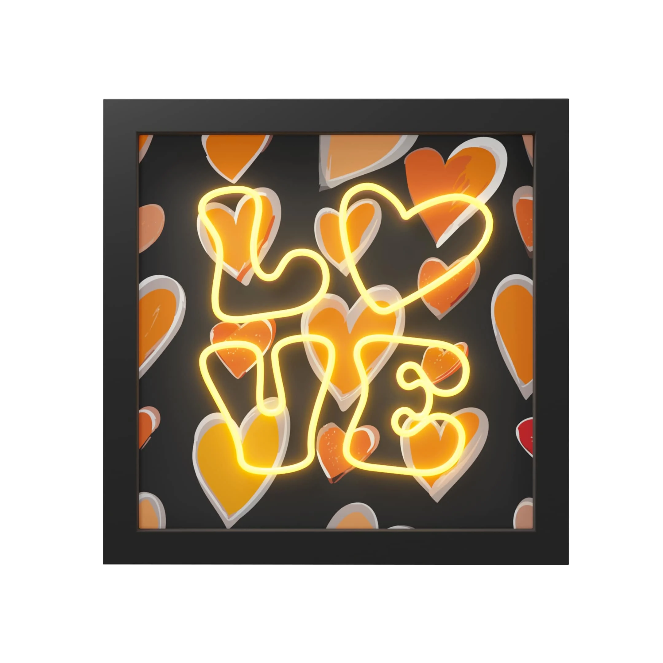 WD LifeStyle Cornice con Inserti Luminosi 30 x 30 Cm Decoro Love