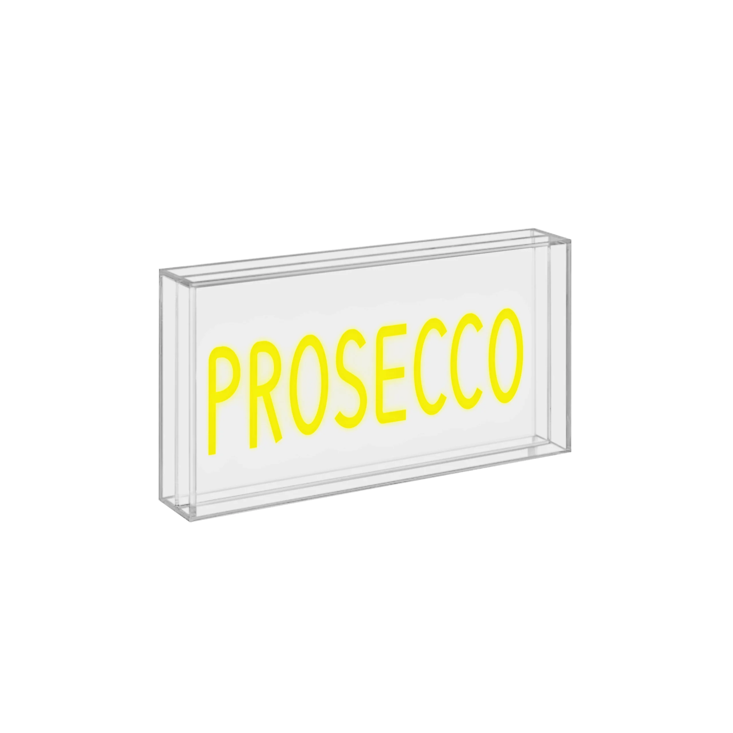 WD LifeStyle Insegna Neon con Cornice in Plexiglass 30 x 15 Cm Decoro Prosecco