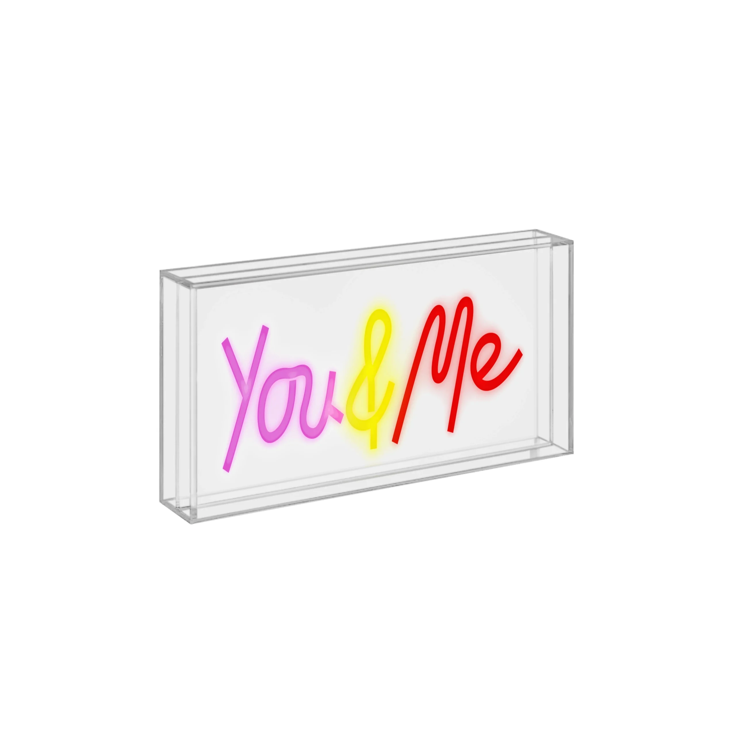 WD LifeStyle Insegna Neon con Cornice in Plexiglass 30 x 15 Cm Decoro You & Me