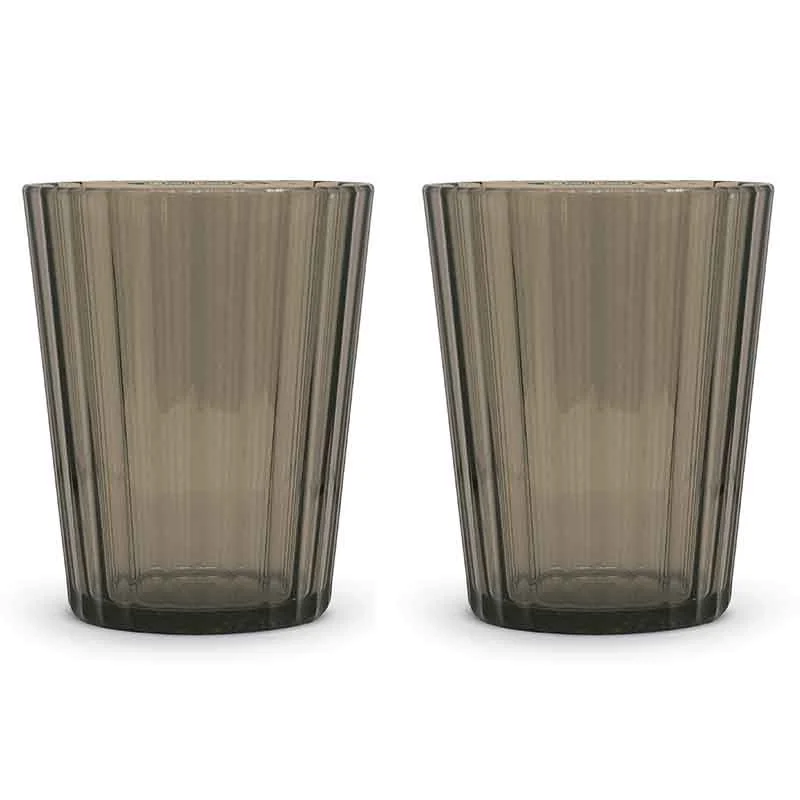 WD LifeStyle Set 2 Bicchieri in Acrilico 370 Ml Marrone