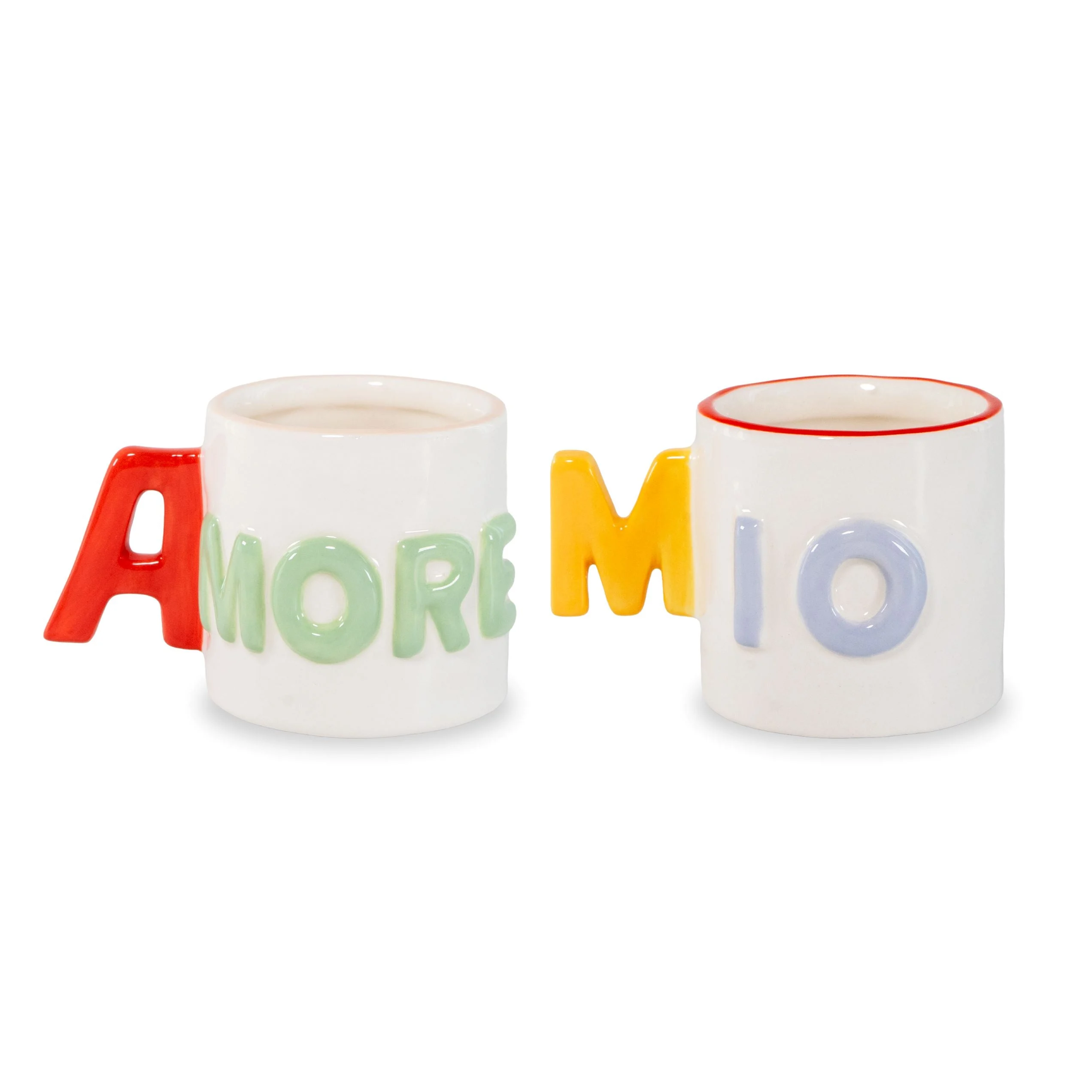 WD LifeStyle Set 2 Tazzine Caffé in Stoneware 100 Ml Decoro Amore Mio
