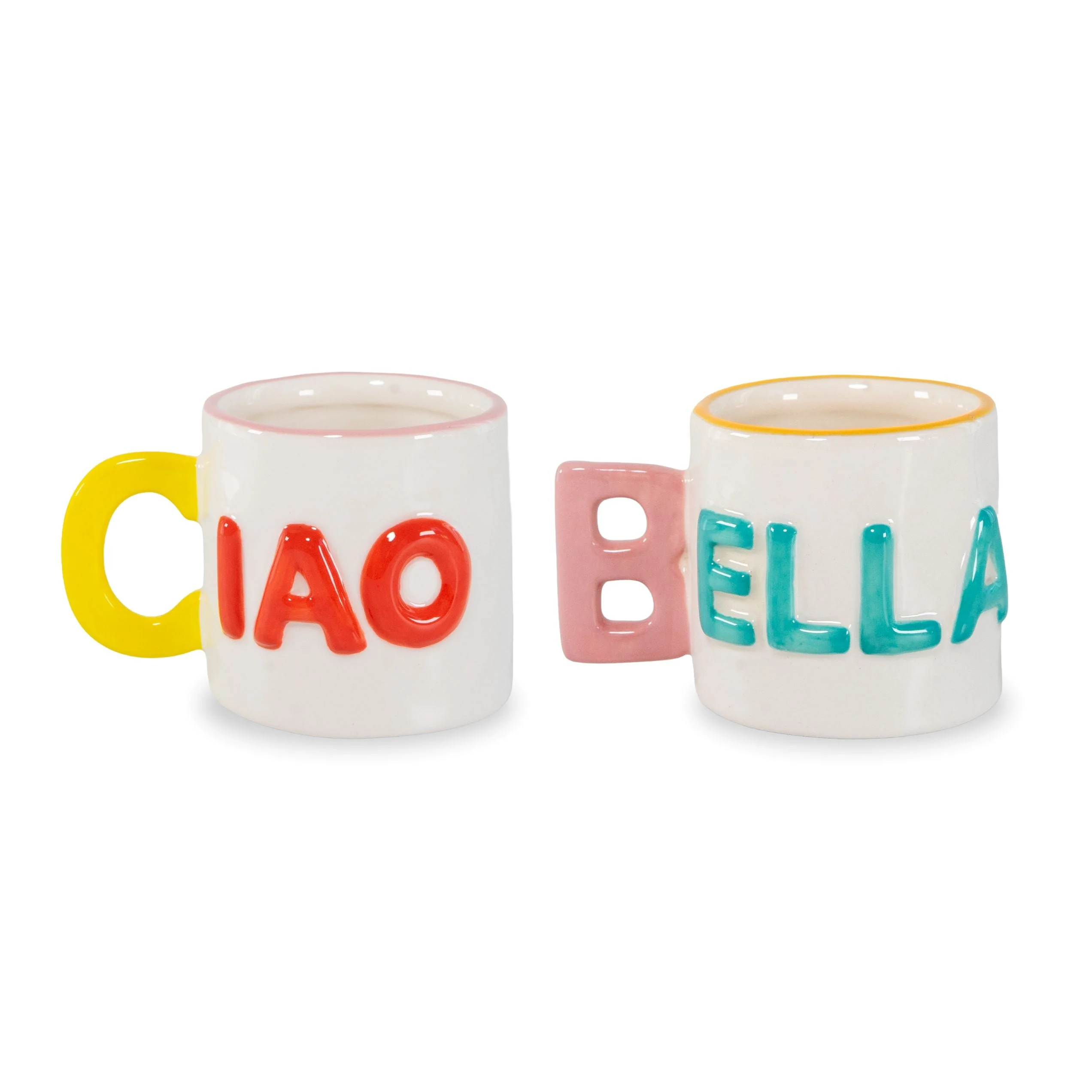 WD LifeStyle Set 2 Tazzine Caffé in Stoneware 100 Ml Decoro Ciao Bella