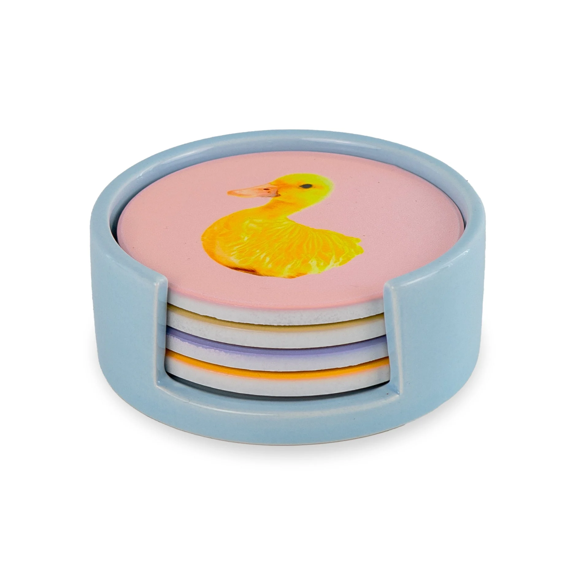 WD LifeStyle Set 4 Sottobicchieri D 10 Cm con Decori Misti