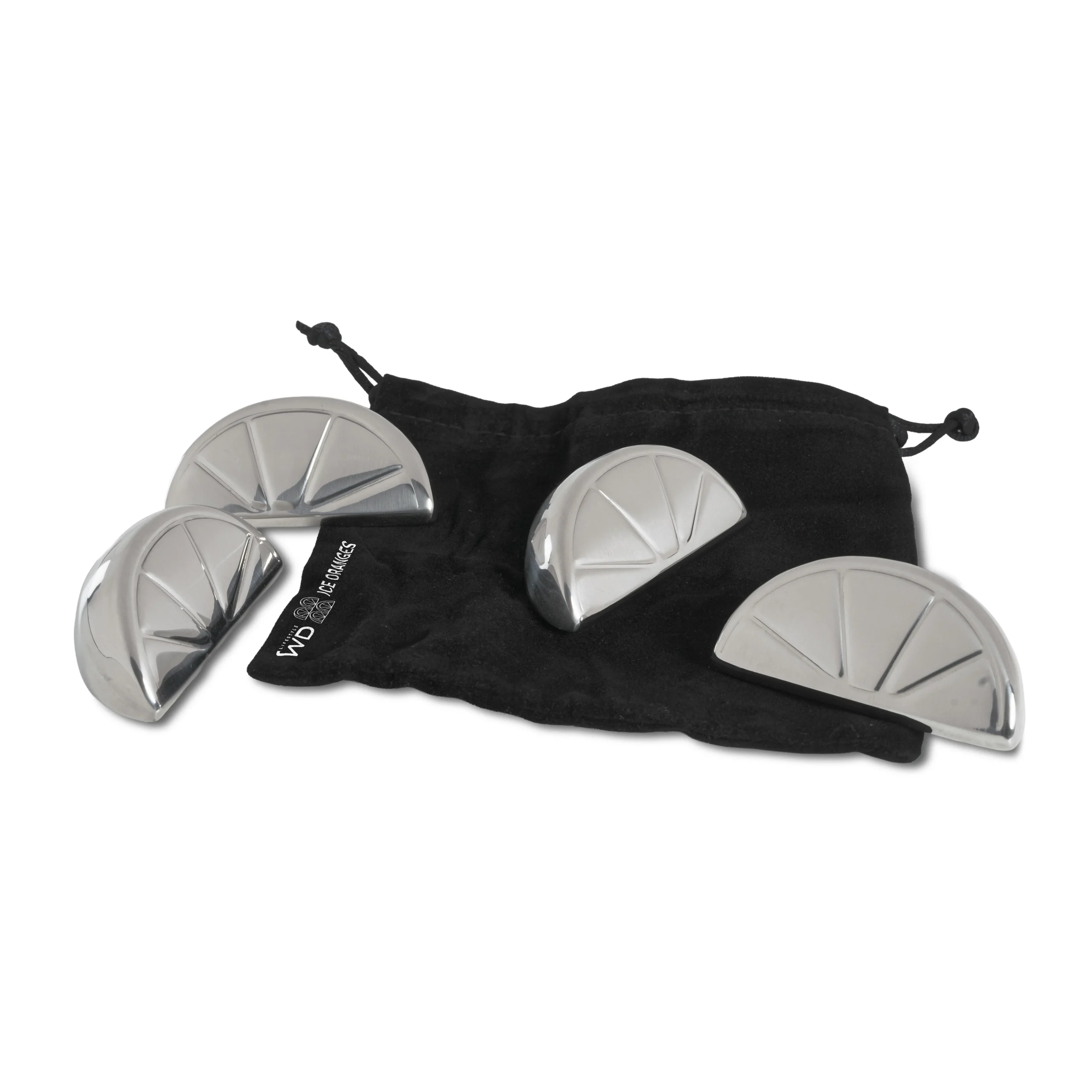 WD LifeStyle Set 4 Spicchi Raffredda Drink Acciaio Inox Riutilizzabili